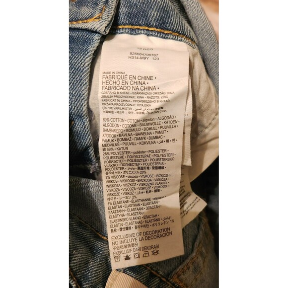 Levi's Youth Girls Denim Overalls Shortalls Button Front Size 12 Reg - Picture 7 of 9